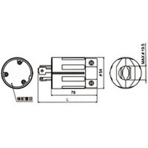 4322NL15  アメリカン電機(株) アメリカン電機 引掛形 ナイロンプラグ 接地3P30A250V WO店