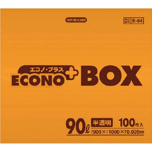 E94HCL  日本サニパック(株) サニパック E-94エコノプラスBOX90L半透明 100枚 WO店