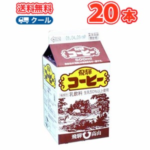 飛騨コーヒー【500ml×20本入】 クール便　紙パック/珈琲　coffee　 送料無料　飛騨産生乳使用　飛騨酪農 飛騨高山 お土産 岐阜県