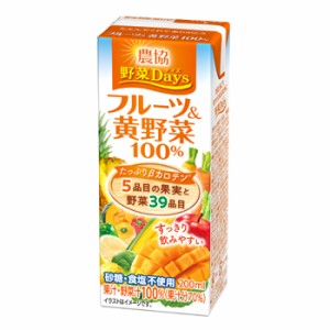 雪印　メグミルク　農協 野菜Days フルーツ＆黄野菜100％ LL200ml ×18本入　紙パック　送料無料　〔農協 野菜Days　果汁100％　黄野菜 