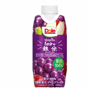 雪印 メグミルク　Dole Juicy Plus 1日分の鉄分　330ml×12本入【1ケース】紙パック 送料無料