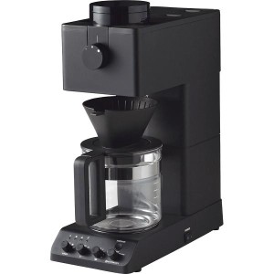 TWINBIRD ツインバード 全自動コーヒーメーカー ミル付き 臼式 6杯用 蒸らし 湯温調節 ブラック CM-D465B