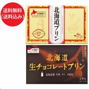 プリン 送料無料 北海道 プリン / 北海道 生チョコレート プリン 各1個 計2個 プリンギフト ベル食品 プリン 常温