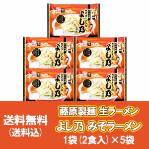 旭川ラーメン よし乃 味噌ラーメン 送料無料 旭川 生ラーメン よしの 味噌 / みそ ラーメン 生麺 2食入×5袋 スープ付 北海道