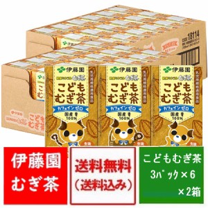 麦茶 送料無料 伊藤園 健康ミネラル麦茶 こども麦茶 (125ml×3本)×6パック×2ケース 価格3280円 生後1ヶ月頃から 健康麦茶 紙パック カ