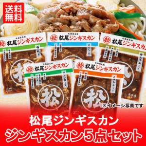 松尾ジンギスカン セット 送料無料 松尾 ジンギスカン 味付き ジンギスカン 特上ラム / ラム / 上マトン / マトン / マトンロース 5点セ