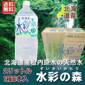 ミネラルウォーター 2リットル 送料無料 ミネラルウォーター 2l 北海道 天然水 水彩の森 1箱6本入×2箱 12本