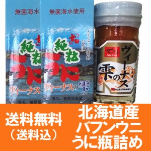 うに 瓶詰め 送料無料 ウニ 北海道 ばふんうに 塩うに 北海道産 蝦夷 バフンウニ 一夜漬け ウニ 瓶詰め 粒雲丹 2個 価格10200円 うに 瓶 