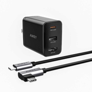 AUKEY　USB充電器 Swift HDMI 65W ブラック［USB-A 1ポート/USB-C 1ポート/HDMI 1ポート/USB Power Delivery対応/GaN(窒化ガリウム) 採用