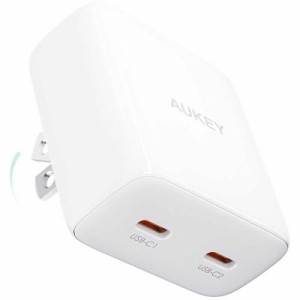 AUKEY　USB充電器 Minima Duo 35W ホワイト［USB-C 2ポート/USB Power Delivery対応/GaN(窒化ガリウム) 採用］　PA-U4-WT