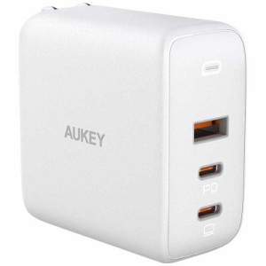 AUKEY　USB充電器 Omnia Mix3 90W PD対応 [USB-A 1ポート/USB-C 2ポート] ホワイト　PA-B6S-WT