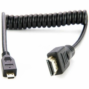 アトモス　コイルドマイクロHDMI to フルHDMIケーブル(30cm)　ATOMCAB015