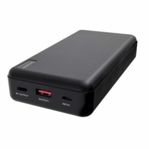 グリーンハウス　PD対応モバイルバッテリー 20000mA ブラック ［USB Power Delivery対応 /2ポート /充電タイプ］　GH-BTPC200C-BK