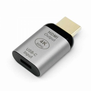 日本トラストテクノロジー　変換コネクタ USB-C(メス)→ HDMI(オス)［4K・60Hz対応］ メタリックグレー　JTTCFHDM4K60