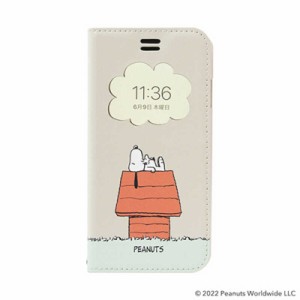 HAMEE　[iPhone SE 2022/SE 2020/8/7/6s/6専用]PEANUTS/ピーナッツ/フリップ窓付きダイアリーケース スヌーピー/ドッグハウス　IPSEMADOP