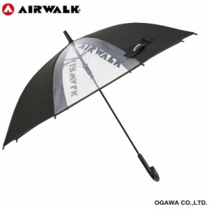 小川　キッズ 長傘 AIRWALK エアウォーク ブラック 雨傘 子供用 55cm　AW10755ABK