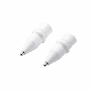 エレコム　ELECOM　Apple Pencil 第2世代 第1世代 用 交換ペン先 2個入 太さ約1mm 極細 金属製 アップルペンシル iPad 用 ペン先 ホワイ