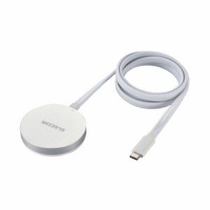 エレコム　ELECOM　ワイヤレス充電器 Qi 認証 Qi2 対応 15W/7.5W/5W 平型メッシュケーブル 1m ( iPhone Airpods 各種対応) シルバー　W-M