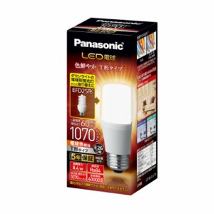 パナソニック　Panasonic　LED電球 ホワイト [E26/電球色/60W相当/T形]　LDT8L-G/S/T6