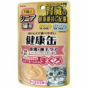 アイシア　健康缶パウチ シニア猫用 皮膚・被毛ケア 40g　