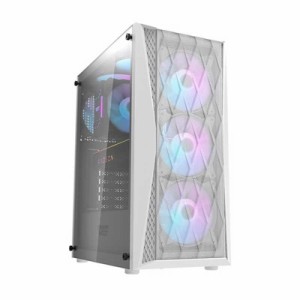 DARKFLASH　PCケース［ATX /Micro ATX /Mini-ITX］DK352 ホワイト　DK352/WT/4ARGB