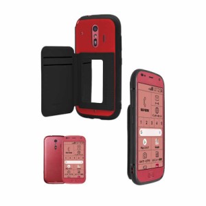 SHIZUKAWILL　ラクラクスマートフォン F-42A ミラーケース アイナ Red＆Black　ARF42AAYRB