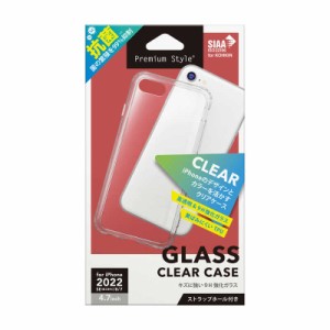 PGA　iPhone SE 第3世代/SE 第2世代/8/7抗菌ガラスハイブリッドケース クリア Premium Style　PG-22MGT05CL