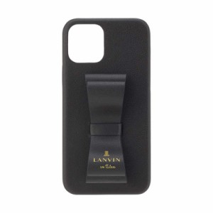 ランバン　Slim Wrap Case Stand & Ring Ribbon for iPhone 13 mini [ Black ] LANVIN en Bleu　LBSRBLKWPIP2154