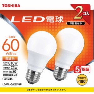 東芝　TOSHIBA　LED電球 [E26/電球色]　LDA7L-G/K60V1P