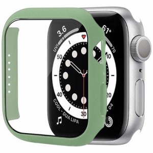 アイキューラボ　Apple Watch7 45mm 液晶ガラス付きPCカバー グリーン　AW-GLPC45-GR