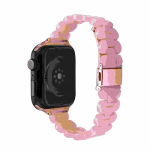 アイキューラボ　Apple Watch 41/40/38mm用 べっ甲ベルト スリムｖｅｒ ピンク 　IQ-AW004B41-PK