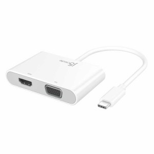 J5　[USB-C オス→メス HDMI / VGA / USB-A / USB-C] 変換アダプタ USB PD対応 ホワイト　JCA175