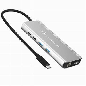 J5　USB4 8K 2.5G LAN 6in1 マルチハブ スペースグレー ［USB Power Delivery対応］　JCD403