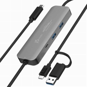 J5　PCリンクハブ USB-C to USB-C＆A ［Type-Aオス /Type-Cオス］　JCH462