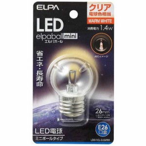 ELPA　LED装飾電球 ミニボール電球形 LEDエルパボールmini クリア [E26/電球色/ボール電球形]　LDG1CL-G-G256