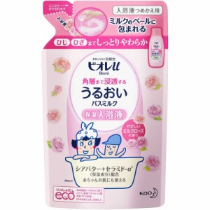 花王　Biore ビオレu すべすべバスミルク つめかえ用 (480mL) ミルクローズの香り　