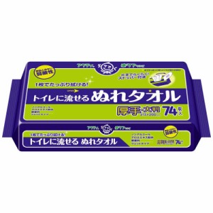 日本製紙クレシア　アクティ トイレに流せるぬれタオル 74枚　