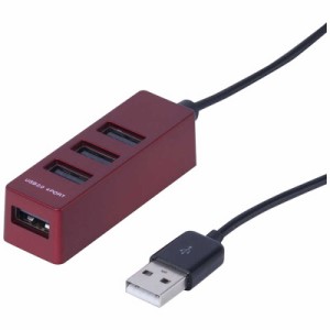 ナカバヤシ　USBハブ レッド [USB2.0対応 /4ポート]　UH-2404R