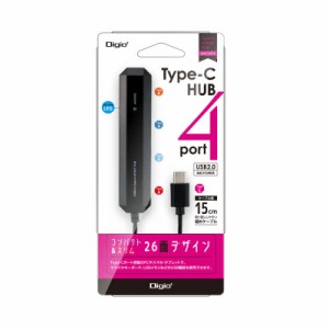 ナカバヤシ　USB2.0 Type-C 4ポートハブ　UH-C2474BK