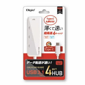 ナカバヤシ　USBハブ　UHC-3174W ホワイト [USB3.1対応 /4ポｰト]