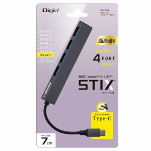 ナカバヤシ　ＵＳＢハブ STIX TypeC ［バスパワー /4ポート /USB 3.2 Gen1対応］　UH-C3324GY