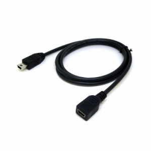 変換名人JAPAN　mini USB延長ケーブル [mini USB オス→メス mini USB /0.9m] ブラック　CA7428
