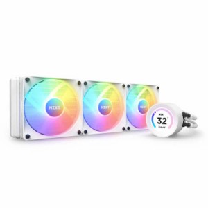 NZXT　水冷CPUクーラー KRAKEN ELITE360RGB ホワイト [ 120mmファンx3 / 2.36液晶ヘッド ] RL-KR360E-W1 ホワイト　RL-KR36E-W1