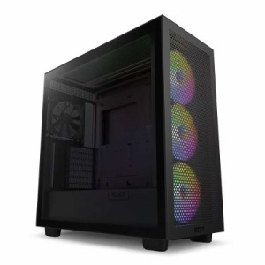 NZXT　PCケース［ATX /Micro ATX /Mini-ITX］H7 Flow RGB ブラック　CM-H71FB-R1