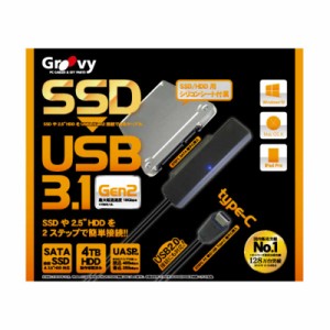 GROOVY　SATA ⇔ USB-C 3.1接続ケーブル Groovy ブラック　UD-3102P