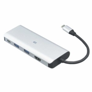 ラトックシステム　USB Type-C マルチアダプター（HDMI・PD・USBハブ）  ［Type-Cオス ／USB Power Delivery対応］　RS-UCHD-PHZ