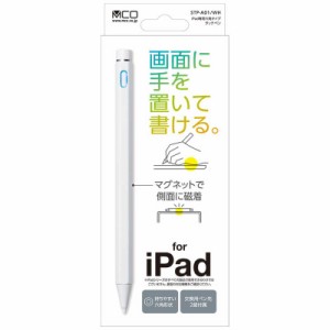 ナカバヤシ　ミヨシ 〔タッチペン:iPad用〕充電式アクティブタッチペン 六角タイプ 交換用ペン先2個付属 マグネット付 ホワイト　STP-A01