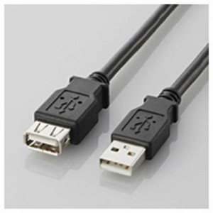 エレコム　ELECOM　USB-A延長ケーブル [USB-A オス→メス USB-A /0.5m /USB2.0] ブラック　U2C-E05BK