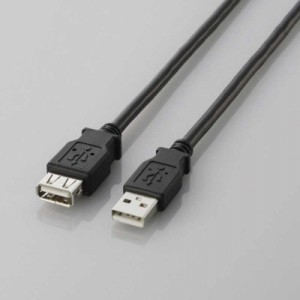 エレコム　ELECOM　USB-A延長ケーブル [USB-A オス→メス USB-A /2m /USB2.0] ブラック　U2C-E20BK