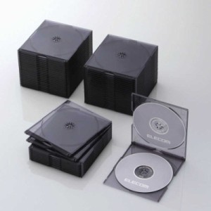 エレコム　ELECOM　CD/DVD/Blu-ray対応収納スリムケース(2枚収納×50セット)　CCD-JSCSW50CBK